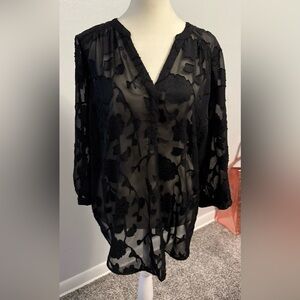 Torrid Size 1, Black see through top.